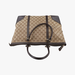 Pre-owned Gucci Lovely Brown GG canvas×leatherGG 257068 handbag | stylenewstar