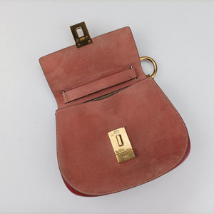 Pre-owned Chloe DREW Red×Pink Leather×suede shoulderbag | stylenewstar
