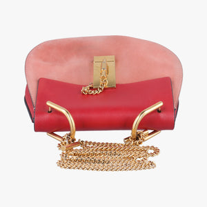 Pre-owned Chloe DREW Red×Pink Leather×suede shoulderbag | stylenewstar