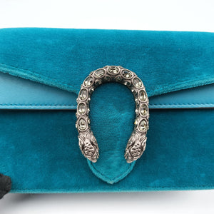 Pre-owned Gucci Dionysus Blue velour 476432 shoulderbag | stylenewstar