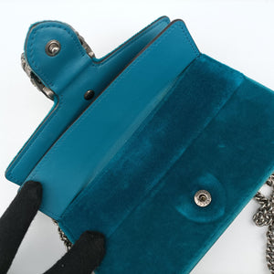 Pre-owned Gucci Dionysus Blue velour 476432 shoulderbag | stylenewstar