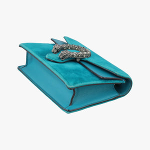 Pre-owned Gucci Dionysus Blue velour 476432 shoulderbag | stylenewstar