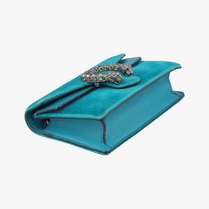 Pre-owned Gucci Dionysus Blue velour 476432 shoulderbag | stylenewstar