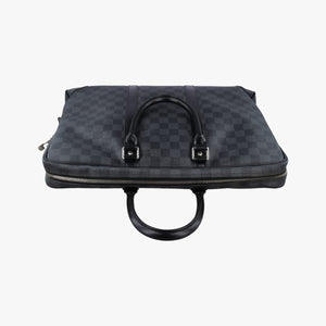Pre-owned Louis Vuitton Porte Documents Voyage Noir Damier Graphite N41125 handbag | stylenewstar