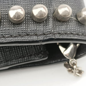 Pre-owned Fendi Monster Eyes Tube Black Leather 8M0346 shoulderbag | stylenewstar