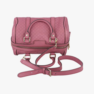 Vintage Gucci Guccissima Trim Web Joy Pink Leather 269876 bostonbag | stylenewstar