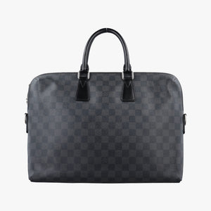 Pre-owned Louis Vuitton Porte Documents Jour Noir Damier Graphite N48224 handbag | stylenewstar