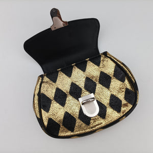 Vintage Gucci Metallic Crackle Golden×black Leather 605112 bum bag/waist bag | stylenewstar