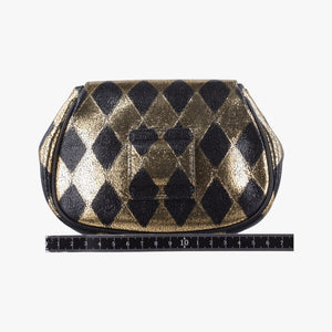 Vintage Gucci Metallic Crackle Golden×black Leather 605112 bum bag/waist bag | stylenewstar