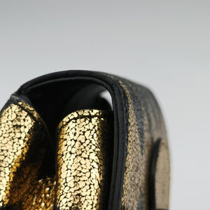 Vintage Gucci Metallic Crackle Golden×black Leather 605112 bum bag/waist bag | stylenewstar