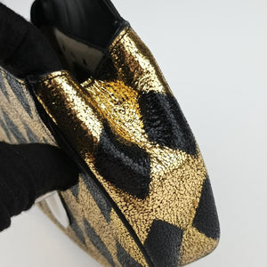 Vintage Gucci Metallic Crackle Golden×black Leather 605112 bum bag/waist bag | stylenewstar