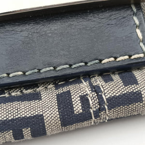 Pre-owned Fendi Mamma Baguette Navy Canvas 26424 shoulderbag | stylenewstar