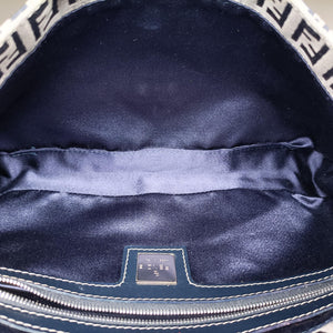 Pre-owned Fendi Mamma Baguette Navy Canvas 26424 shoulderbag | stylenewstar