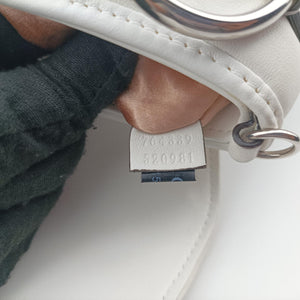Pre-owned Gucci Horsebit White Leather 764339 shoulderbag | stylenewstar