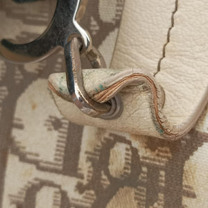 Pre-owned Christian Dior Trotter Flower Line Ivory×Beige×Multicolor Canvas × Leather handbag | stylenewstar