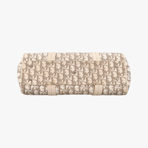 Pre-owned Christian Dior Trotter Flower Line Ivory×Beige×Multicolor Canvas × Leather handbag | stylenewstar