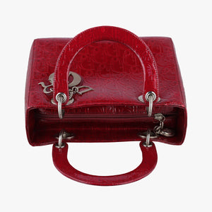 Pre-owned Christian Dior Lady Dior Red Patent shoulderbag | stylenewstar