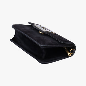 Pre-owned Gucci Square G Black velour 544242 shoulderbag | stylenewstar
