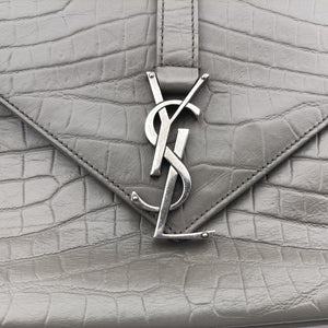 Pre-owned Yves Saint Laurent COLLEGE Grey Leather 428101 shoulderbag | stylenewstar