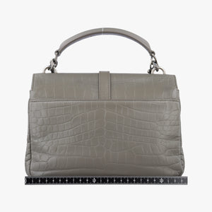 Pre-owned Yves Saint Laurent COLLEGE Grey Leather 428101 shoulderbag | stylenewstar