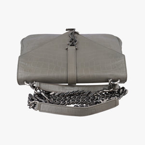 Pre-owned Yves Saint Laurent COLLEGE Grey Leather 428101 shoulderbag | stylenewstar