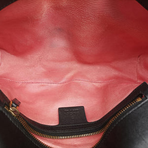 Pre-owned Gucci GG Marmont Black velour 443497 shoulderbag | stylenewstar