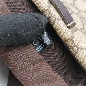 Secondhand Gucci GG plus GG Supreme Briefcase Brown PVC coated canvasxLeather 201480 handbag | stylenewstar
