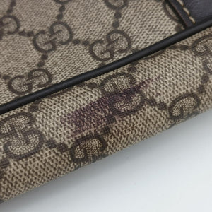 Secondhand Gucci GG plus GG Supreme Briefcase Brown PVC coated canvasxLeather 201480 handbag | stylenewstar