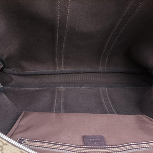 Secondhand Gucci GG plus GG Supreme Briefcase Brown PVC coated canvasxLeather 201480 handbag | stylenewstar