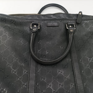 Vintage Gucci GG Imprime Briefcase Black PVC coated canvas 201480 handbag | stylenewstar
