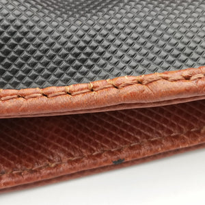 Pre-owned Bottega Veneta Marco Polo Jet Black × Caramel Brown PVC Coated Canvas × Calfskin handbag | stylenewstar