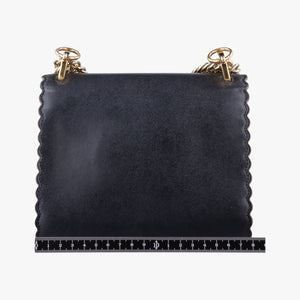 Pre-owned Fendi Studded Kan I Black Leather 8M0381 shoulderbag | stylenewstar