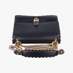 Pre-owned Fendi Studded Kan I Black Leather 8M0381 shoulderbag | stylenewstar