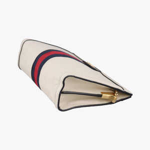 Pre-owned Gucci Ophidia White×Black×red Leather 503877 shoulderbag | stylenewstar