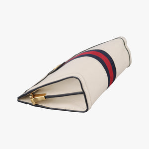 Pre-owned Gucci Ophidia White×Black×red Leather 503877 shoulderbag | stylenewstar