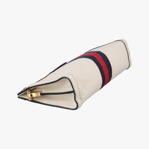 Pre-owned Gucci Ophidia White×Black×red Leather 503877 shoulderbag | stylenewstar