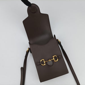 Pre-owned Gucci Horsebit 1955 Brown leather 625615 shoulderbag | stylenewstar
