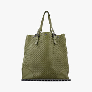 Pre-owned Bottega Veneta Intrecciato Shopper Acatl Green lambskin handbag | stylenewstar