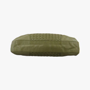Pre-owned Bottega Veneta Intrecciato Shopper Acatl Green lambskin handbag | stylenewstar