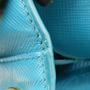 Pre-owned Prada Galleria Blue SAFFIANO Leather BN1801 shoulderbag | stylenewstar