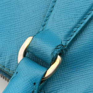 Pre-owned Prada Galleria Blue SAFFIANO Leather BN1801 shoulderbag | stylenewstar