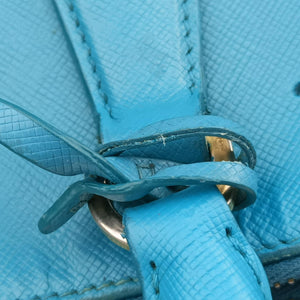 Pre-owned Prada Galleria Blue SAFFIANO Leather BN1801 shoulderbag | stylenewstar