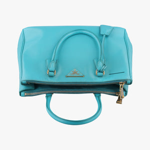 Pre-owned Prada Galleria Blue SAFFIANO Leather BN1801 shoulderbag | stylenewstar