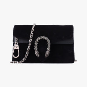 Pre-owned Gucci Dionysus Black velour×Leather 476432 shoulderbag | stylenewstar