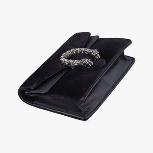 Pre-owned Gucci Dionysus Black velour×Leather 476432 shoulderbag | stylenewstar