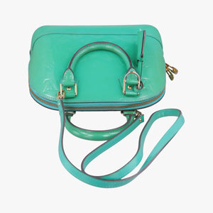 Secondhand Louis Vuitton Alma BB Blue Lagon Vernis M91696 shoulderbag | stylenewstar