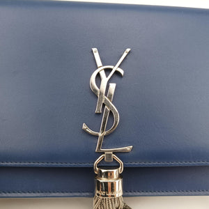 Pre-owned Yves Saint Laurent KATE Blue Leather 452159 shoulderbag | stylenewstar