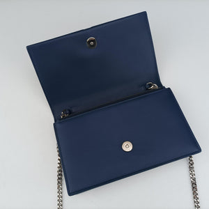 Pre-owned Yves Saint Laurent KATE Blue Leather 452159 shoulderbag | stylenewstar