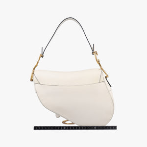 Pre-owned Christian Dior Saddle White Leather shoulderbag | stylenewstar