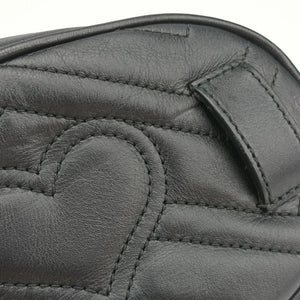 Secondhand Gucci GG Marmont Black Leather 476434 bum bag/waist bag | stylenewstar